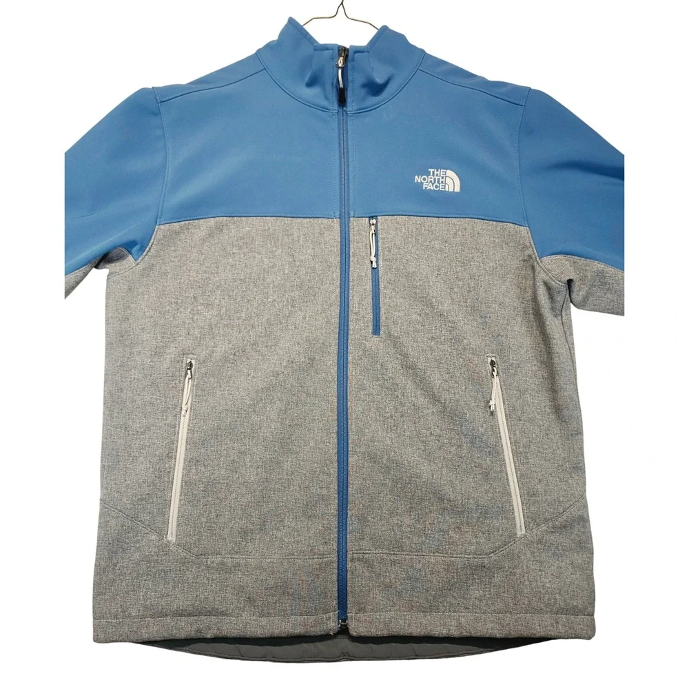 The North Face Apex Bionic WindWall Jacket Mens Large Blue Gray Softshell Zip